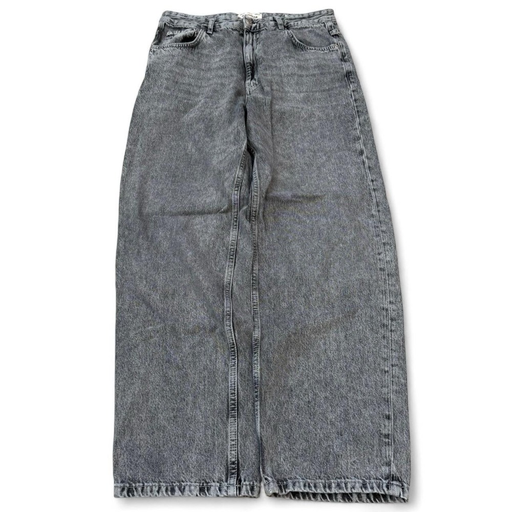 Pull And Bear Faded Gray Baggy Fit Jeans Adult Size 32x29 Skater Grunge Goth Y2K